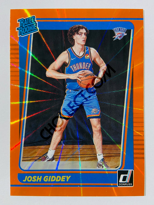 Josh Giddey – Oklahoma City Thunder 2021-22 Panini Donruss Orange Laser Parallel Rated Rookie #202