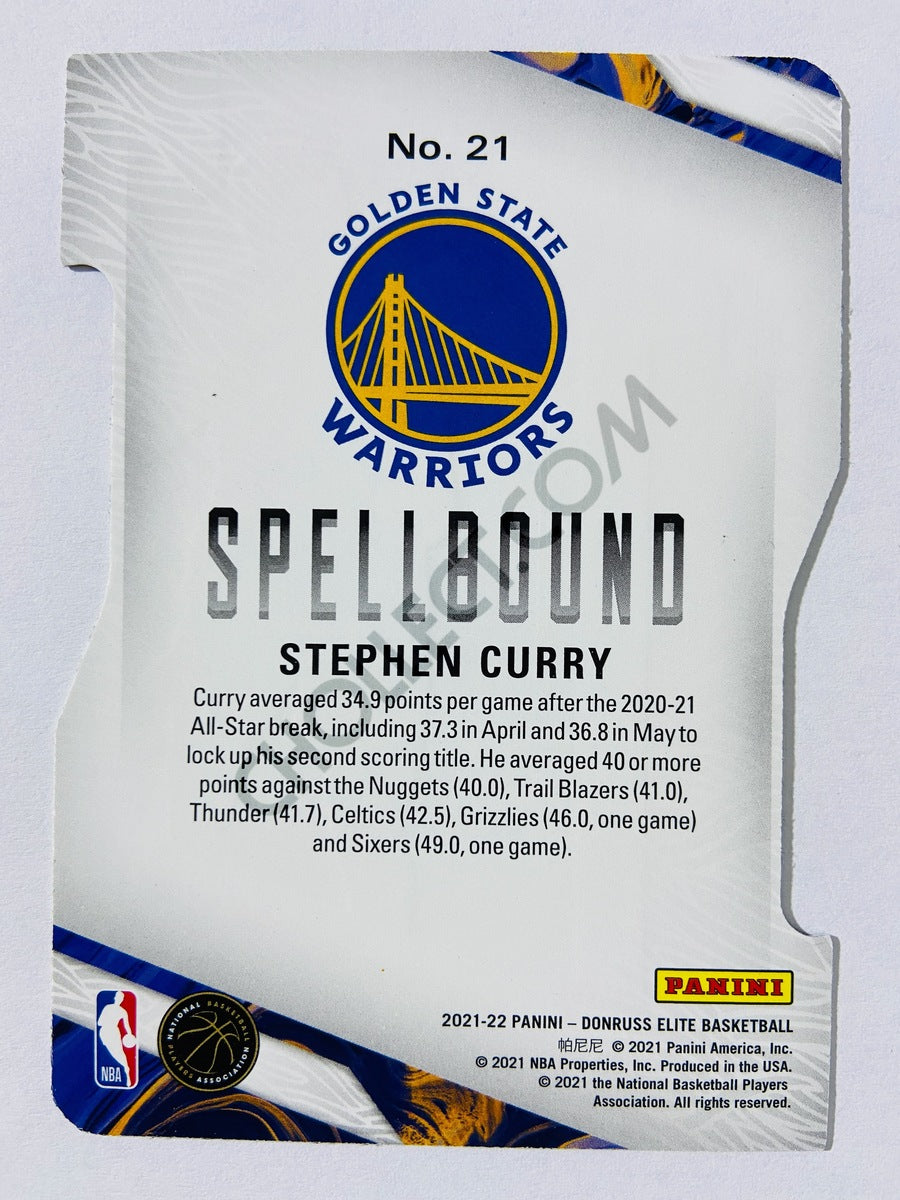 Stephen Curry - Golden State Warriors 2021-22 Panini Donruss Elite Spellbound Die-Cut #21