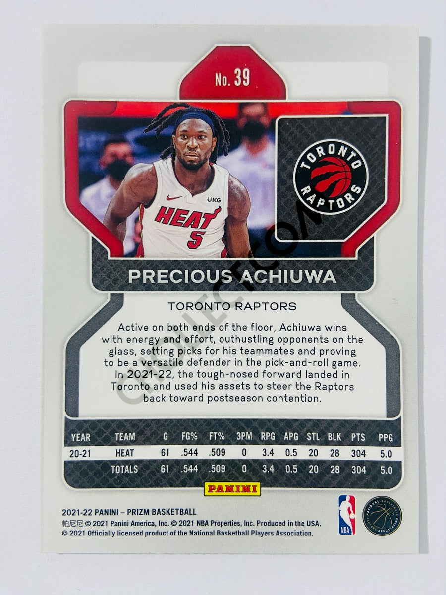 Precious Achiuwa – Toronto Raptors 2021-22 Panini Prizm #39