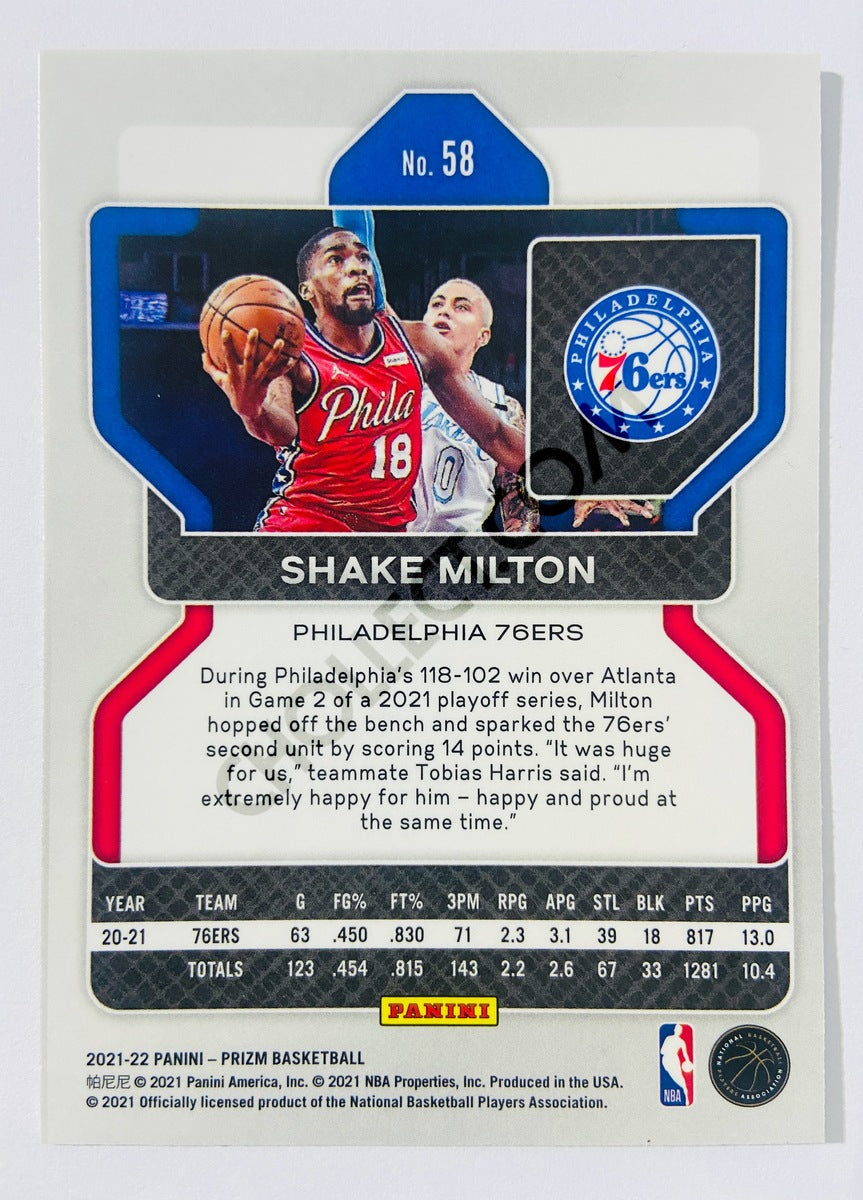 Shake Milton – Philadelphia 76ers 2021-22 Panini Prizm #58