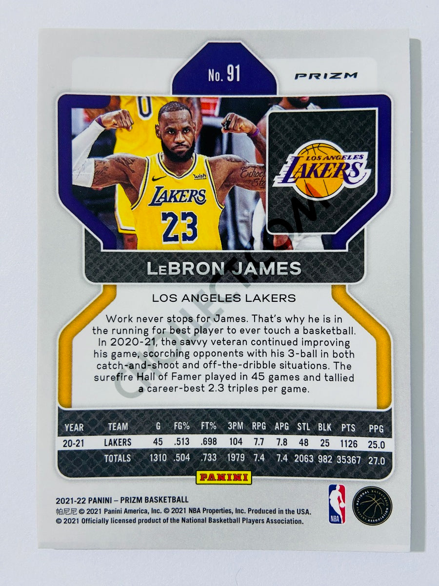 LeBron James – Los Angeles Lakers 2021-22 Panini Prizm Cracked Ice Prizm Parallel #91