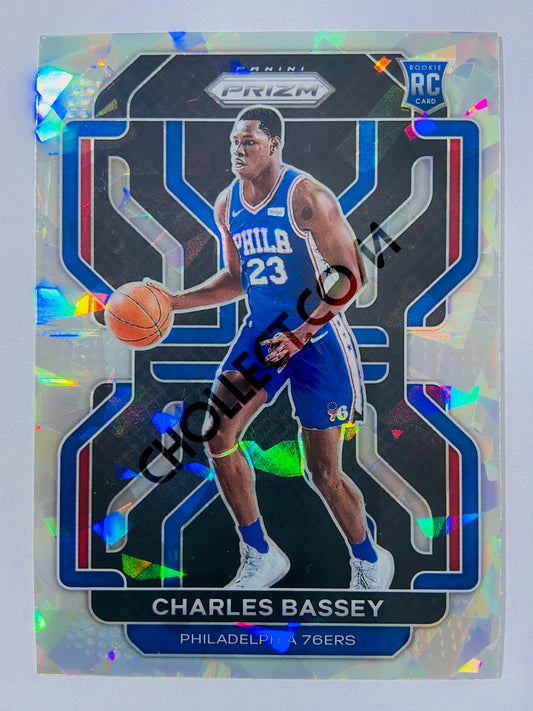 Charles Bassey - Philadelphia 76ers 2021-22 Panini Prizm Ice Parallel RC Rookie #304