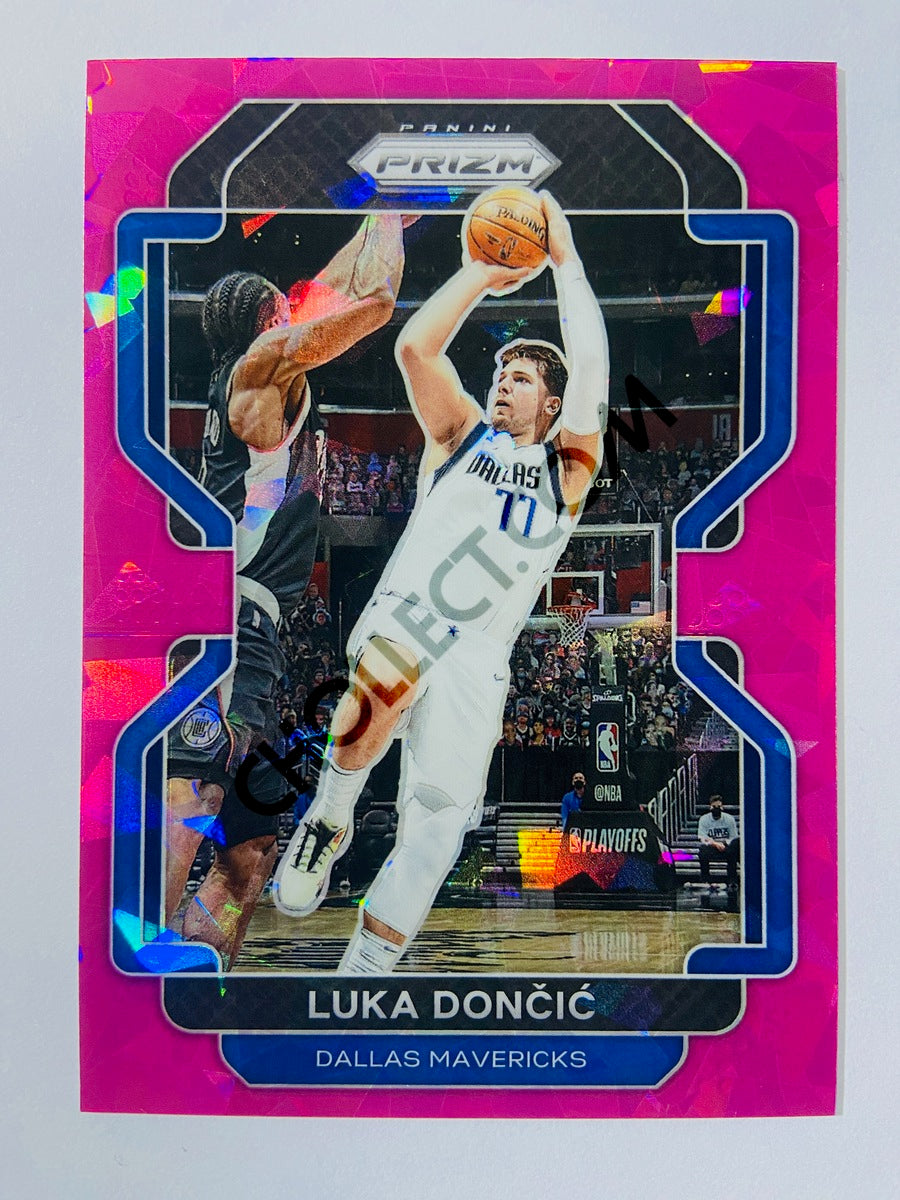 Luka Doncic – Dallas Mavericks 2021-22 Panini Prizm Pink Cracked Ice Prizm Parallel #223