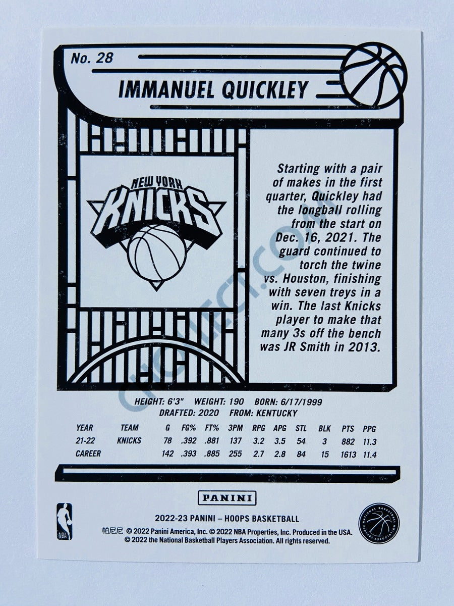 Immanuel Quickley - New York Knicks 2022-23 Panini Hoops #28