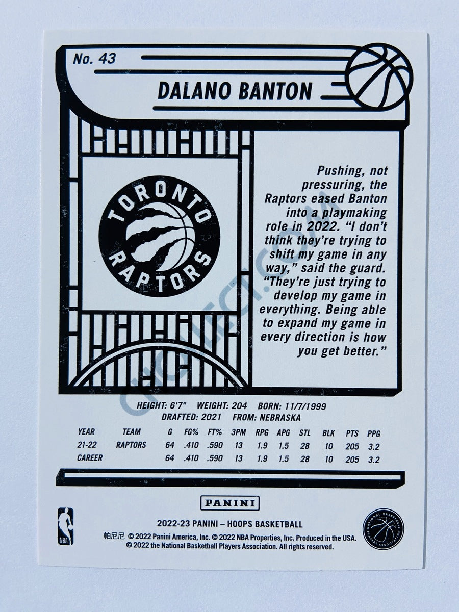 Dalano Banton - Toronto Raptors 2022-23 Panini Hoops #43