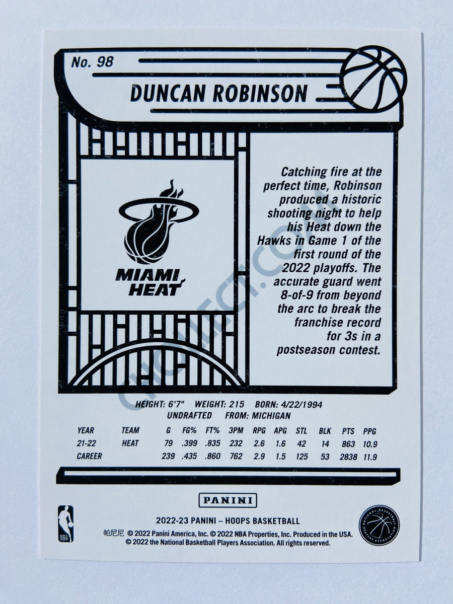 Duncan Robinson - Miami Heat 2022-23 Panini Hoops #98