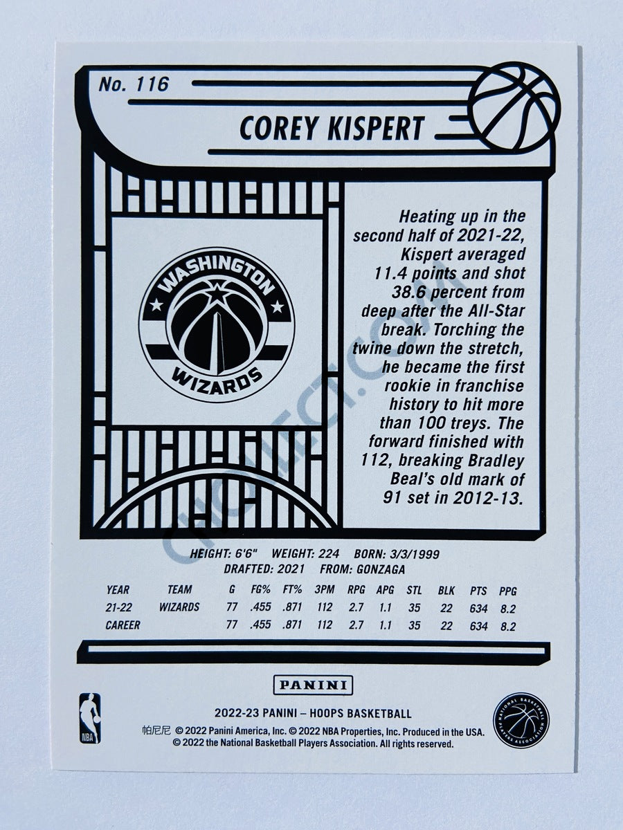 Corey Kispert - Washington Wizards 2022-23 Panini Hoops #116