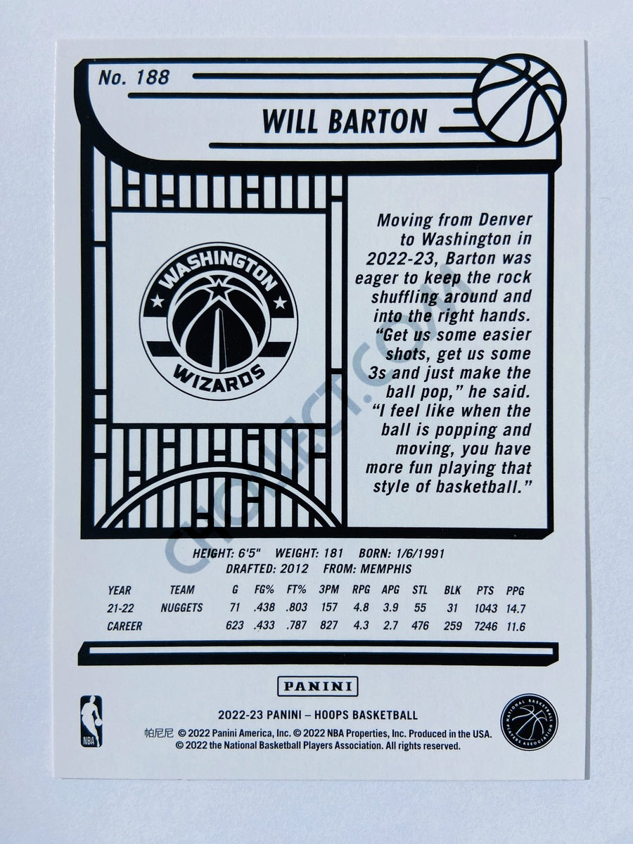 Will Barton - Washington Wizards 2022-23 Panini Hoops #188