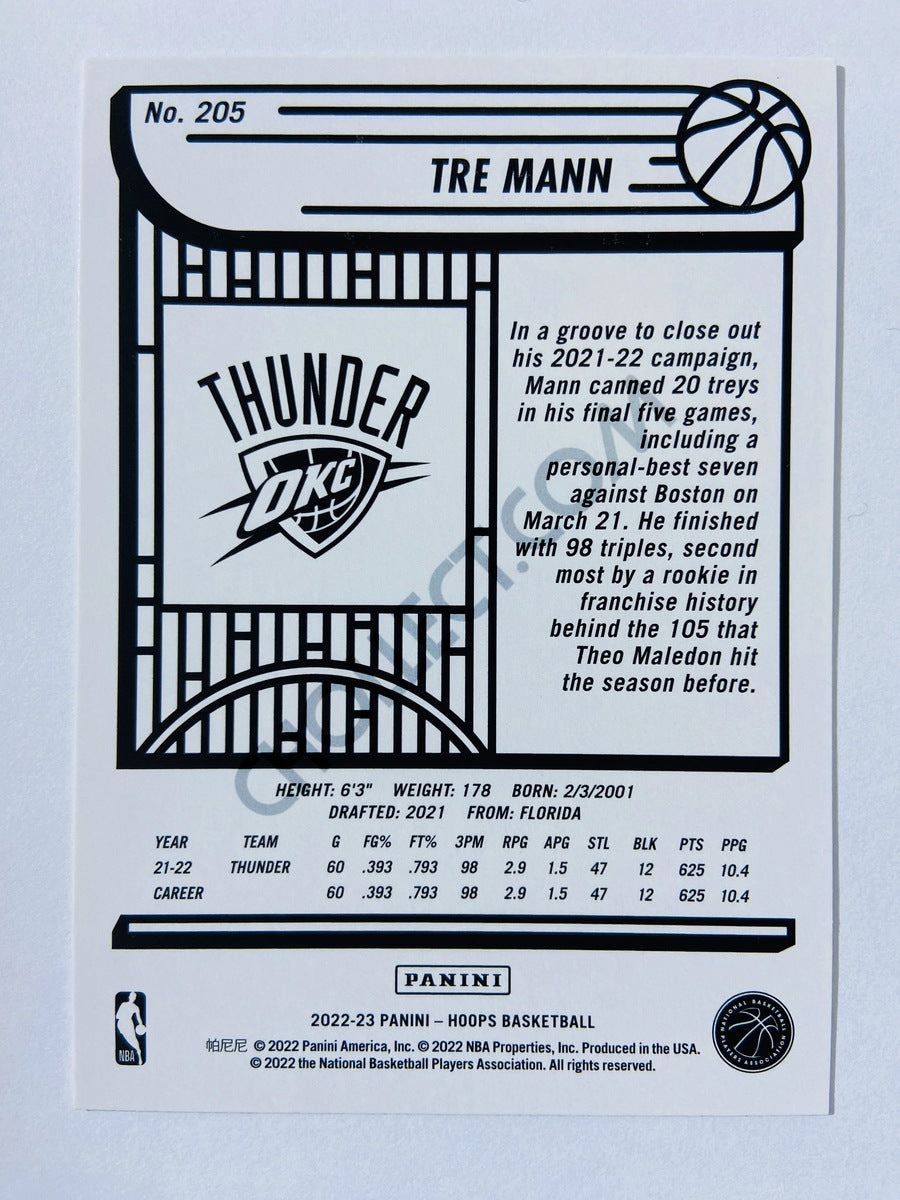 Tre Mann - Oklahoma City Thunder 2022-23 Panini Hoops #205