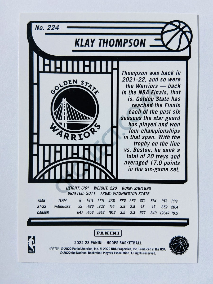 Klay Thompson - Golden State Warriors 2022-23 Panini Hoops #224