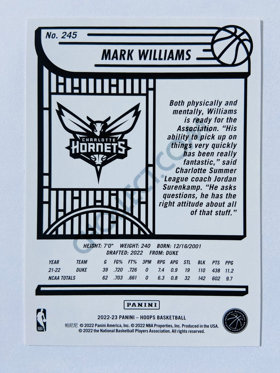 Mark Williams - Charlotte Hornets 2022-23 Panini Hoops RC Rookie #245