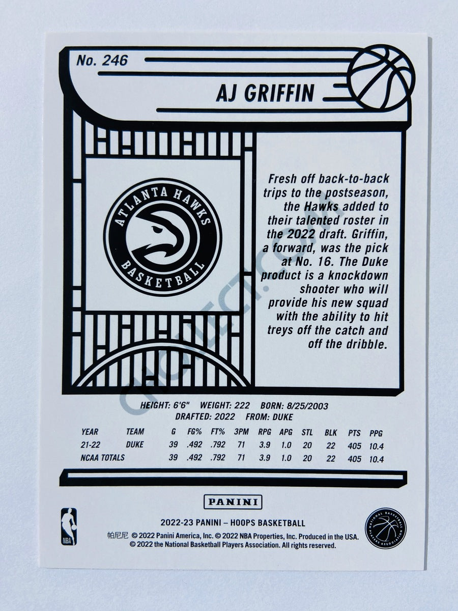 AJ Griffin - Atlanta Hawks 2022-23 Panini Hoops RC Rookie #246