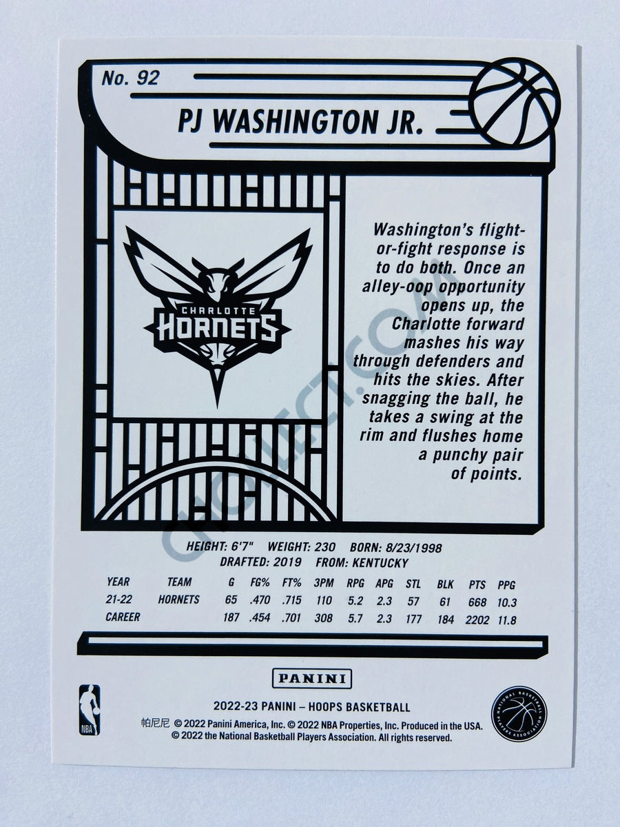 PJ Washington Jr. - Charlotte Hornets 2022-23 Panini Hoops Blue Parallel #92