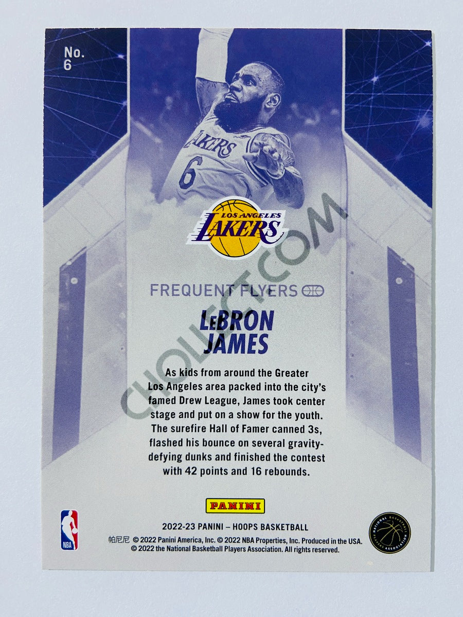 LeBron James - Los Angeles Lakers 2022-23 Panini Hoops Frequent Flyers Insert #6