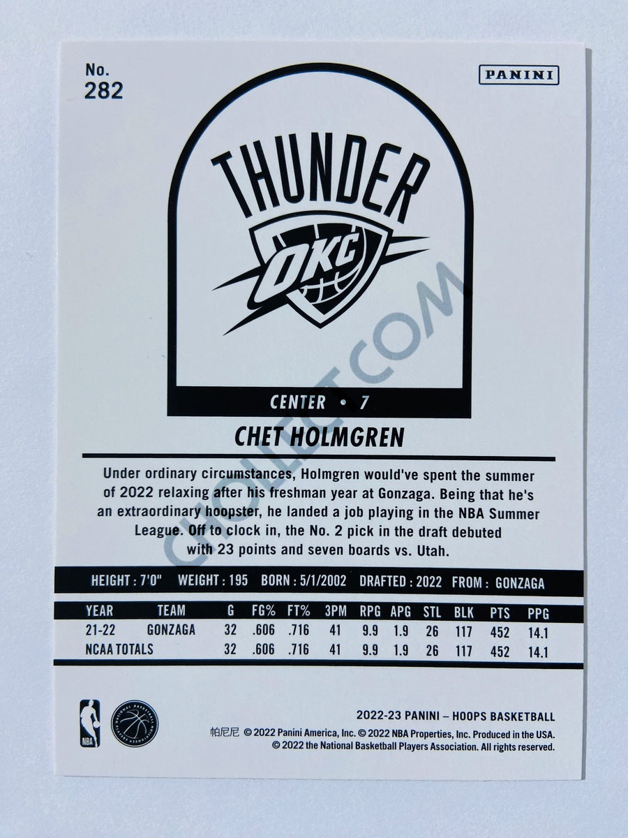Chet Holmgren - Oklahoma City Thunder 2022-23 Panini Hoops Tribute Rookie #282