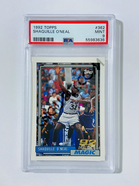 Shaquille O'Neal – Orlando Magic 1992 Topps Rookie #362 [PSA 9] SN: 55983636