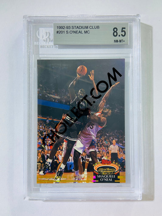 Shaquille O'Neal - Orlando Magic 1992-93 Topps Stadium Club #201 [BECKETT NM/MT+ 8.5] SN: 0001738025