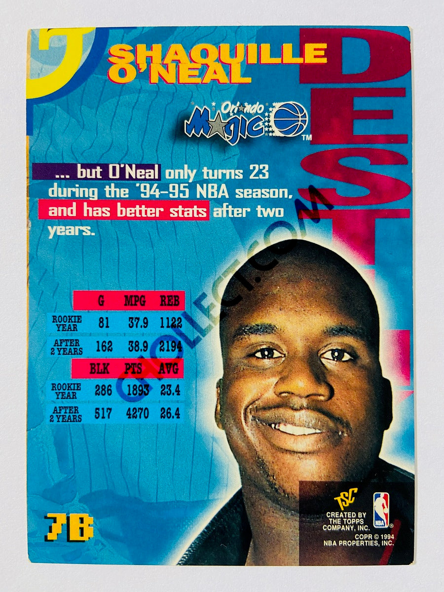 Shaquille O'Neal - Orlando Magic 1994 Topps Stadium Club Destiny #7B