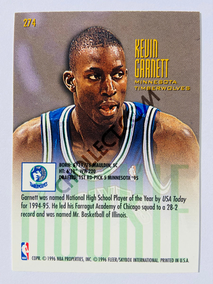 Kevin Garnett - Minnesota Timberwolves 1995 Fleer Ultra Rookie #274