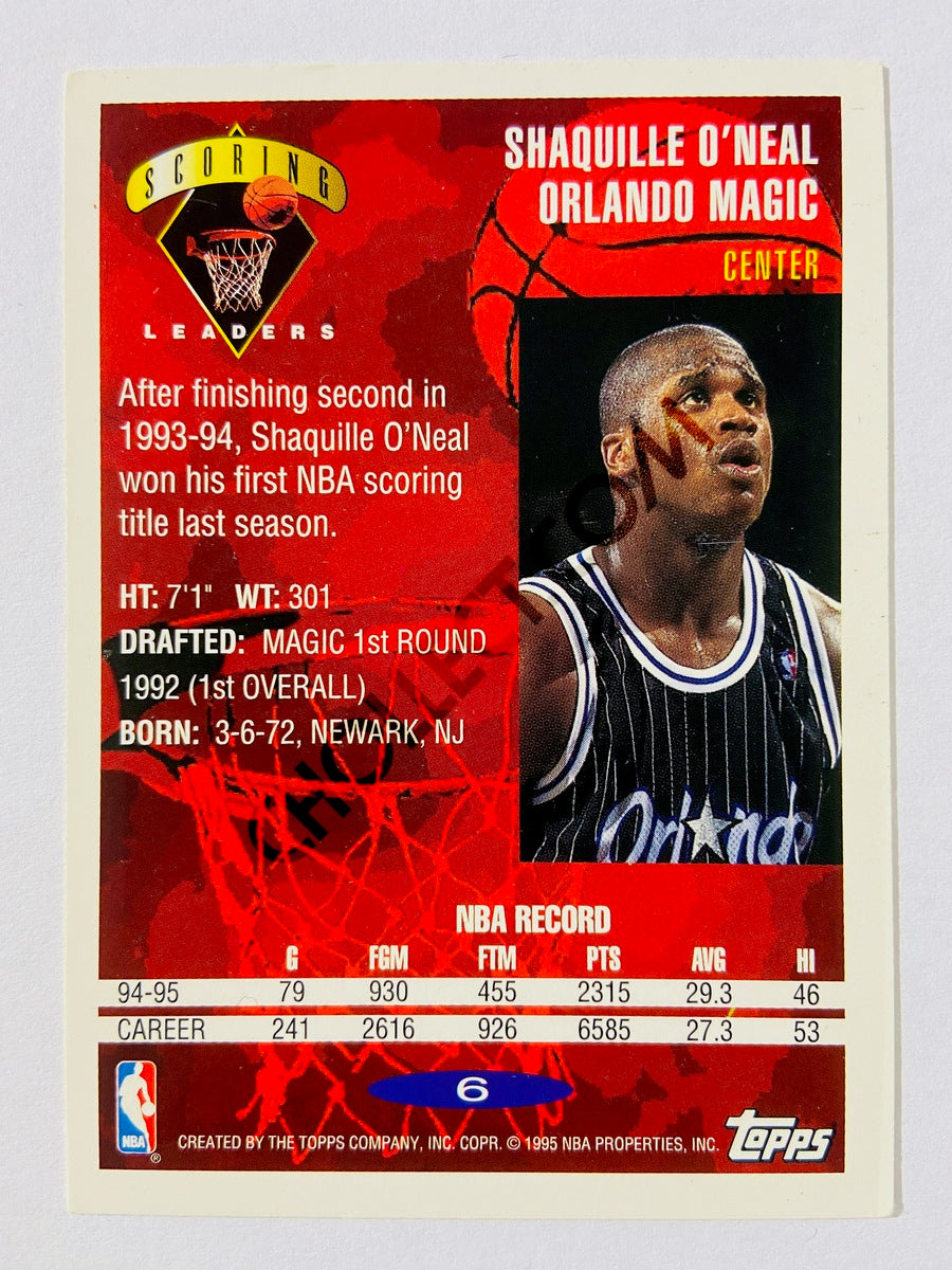 Shaquille O'Neal - Orlando Magic 1995 Topps Scoring Leaders #6