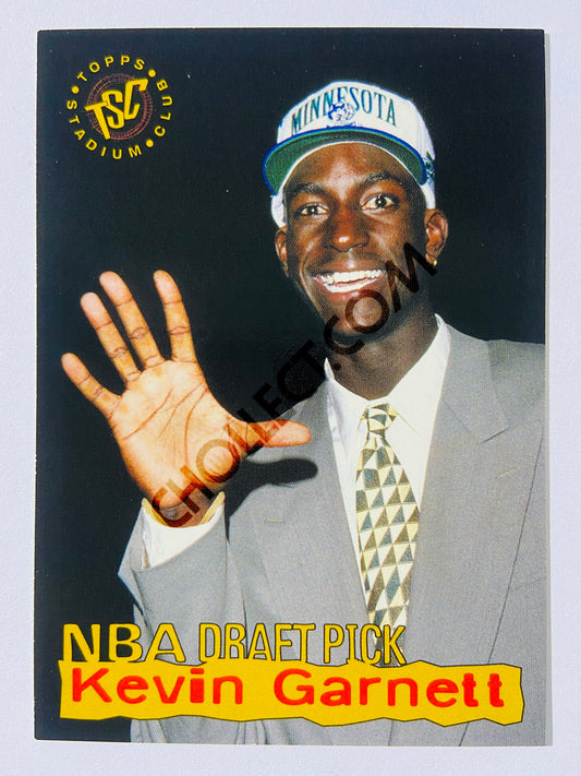 Kevin Garnett - Minnesota Timberwolves 1995 Topps Stadium Club Rookie Draft Pick #5