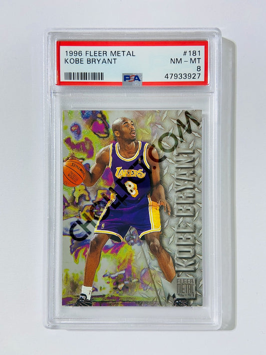 Kobe Bryant – Los Angeles Lakers 1996 Fleer Metal #181 [PSA 8] SN: 47933927