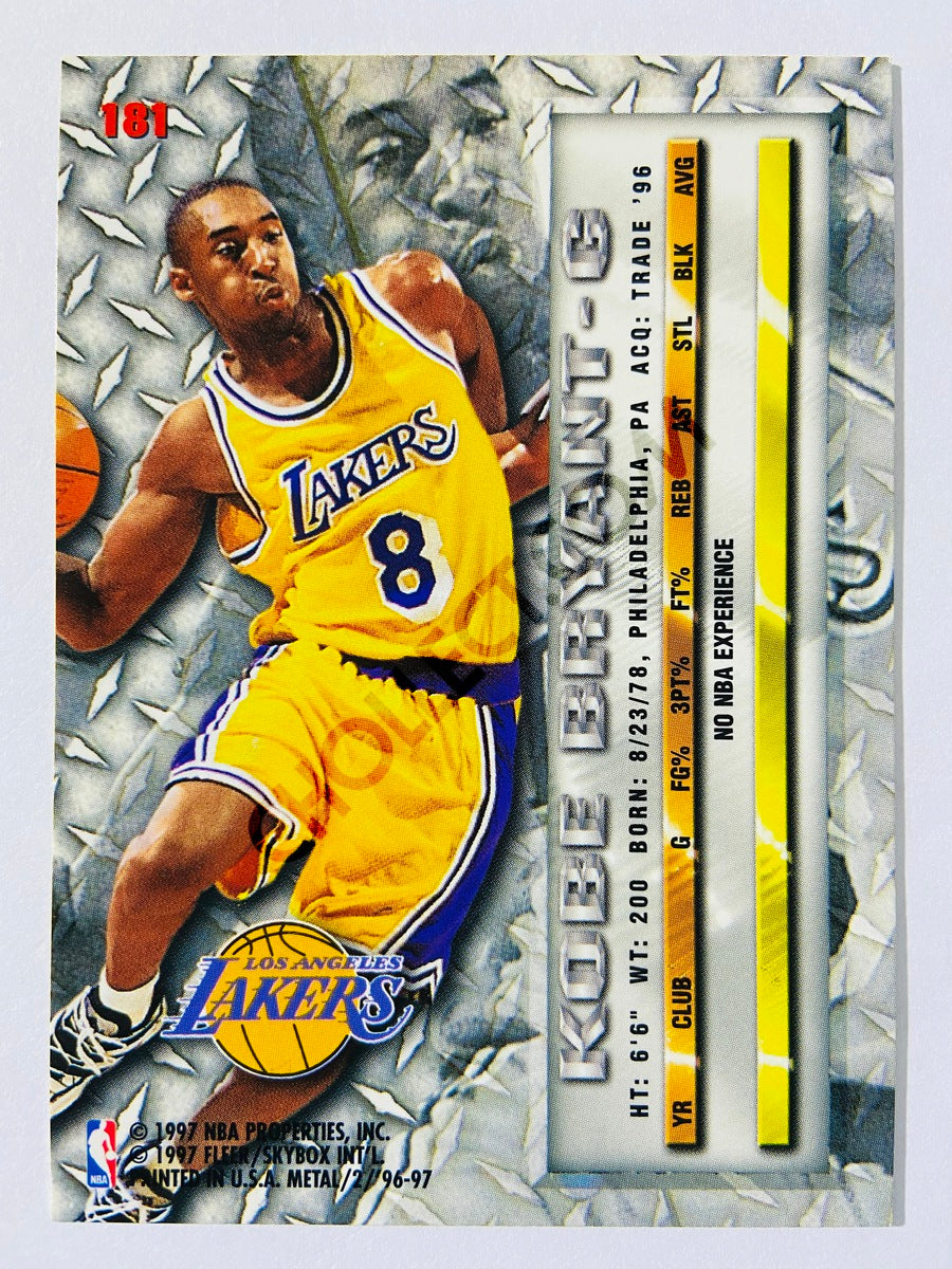 Kobe Bryant - Los Angeles Lakers 1996-97 Fleer Metal Rookie #181