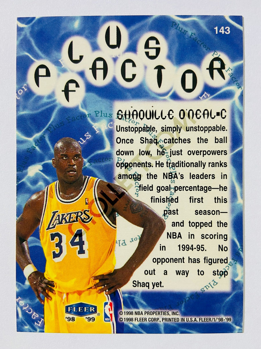 Shaquille O'Neal - Los Angeles Lakers 1996 Fleer Tradition Plus Factor #143