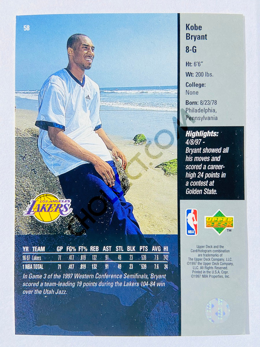 Kobe Bryant - Los Angeles Lakers 1997-98 Upper Deck #58