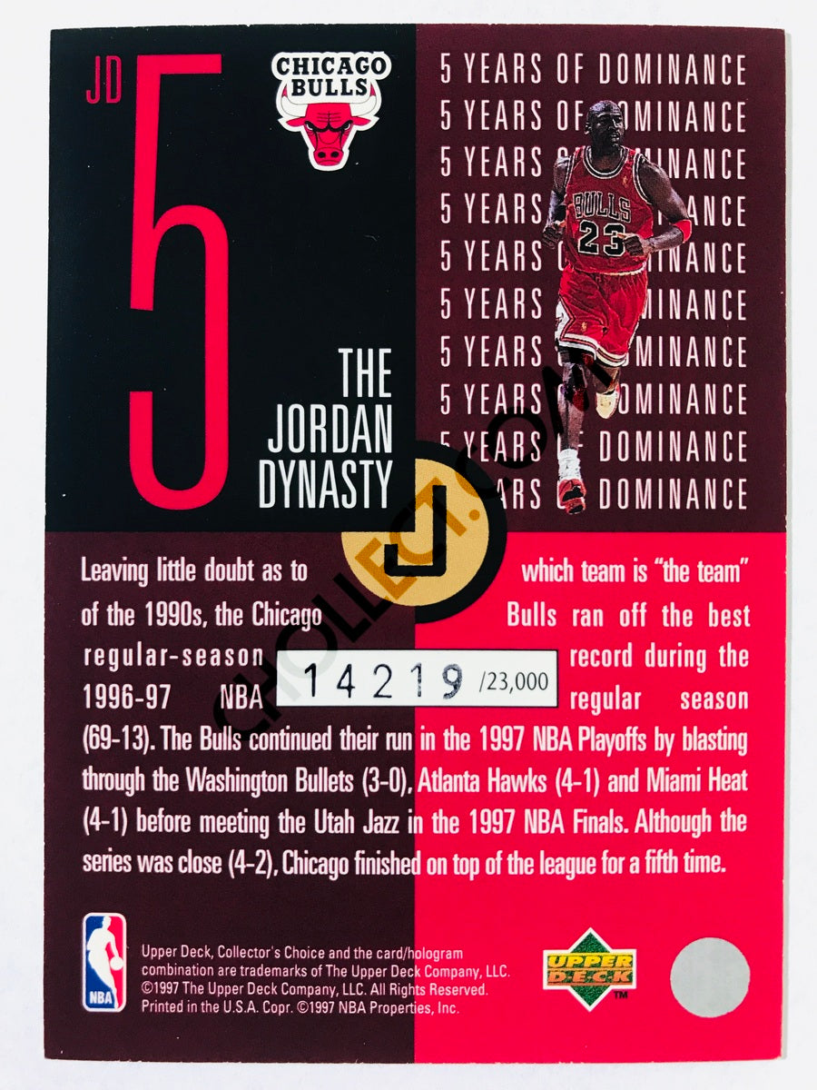 Michael Jordan - Chicago Bulls 1996-97 Upper Deck Collector's Choice #5 The Jordan Dynasty /23,000