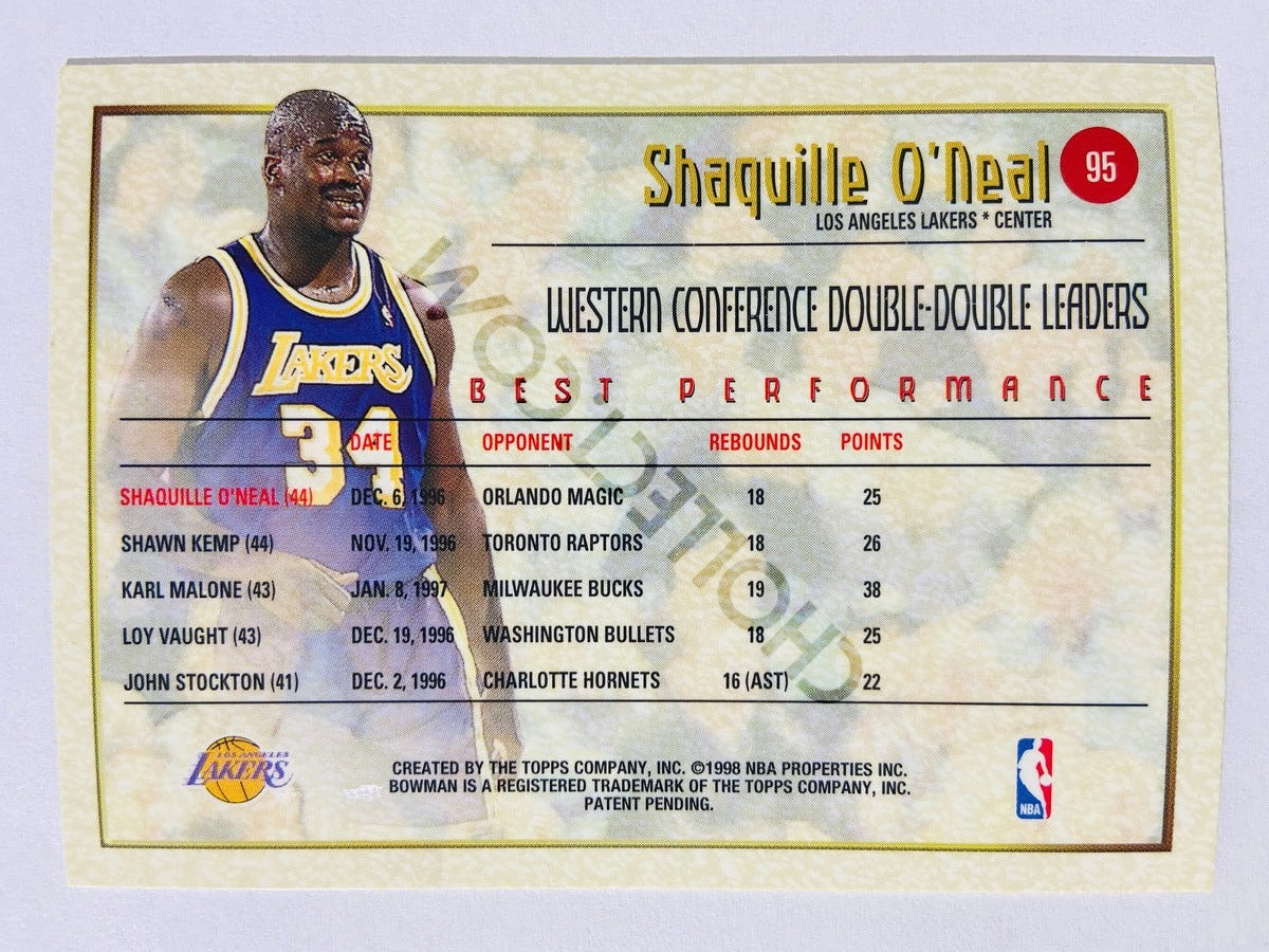 Shaquille O'Neal – Los Angeles Lakers 1997-98 Bowman's Best Best Performance #95
