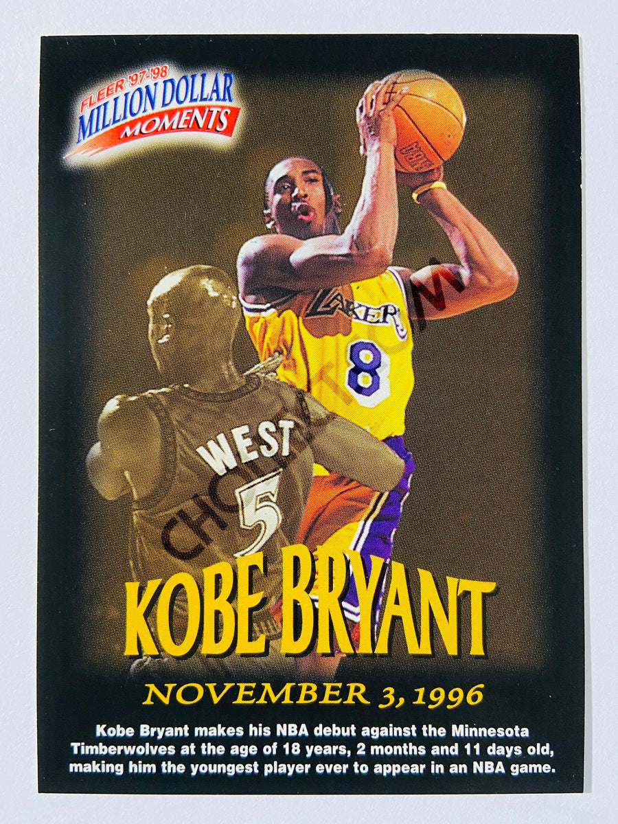Kobe Bryant - Los Angeles Lakers 1997-98 Fleer Million Dollar Moments #31