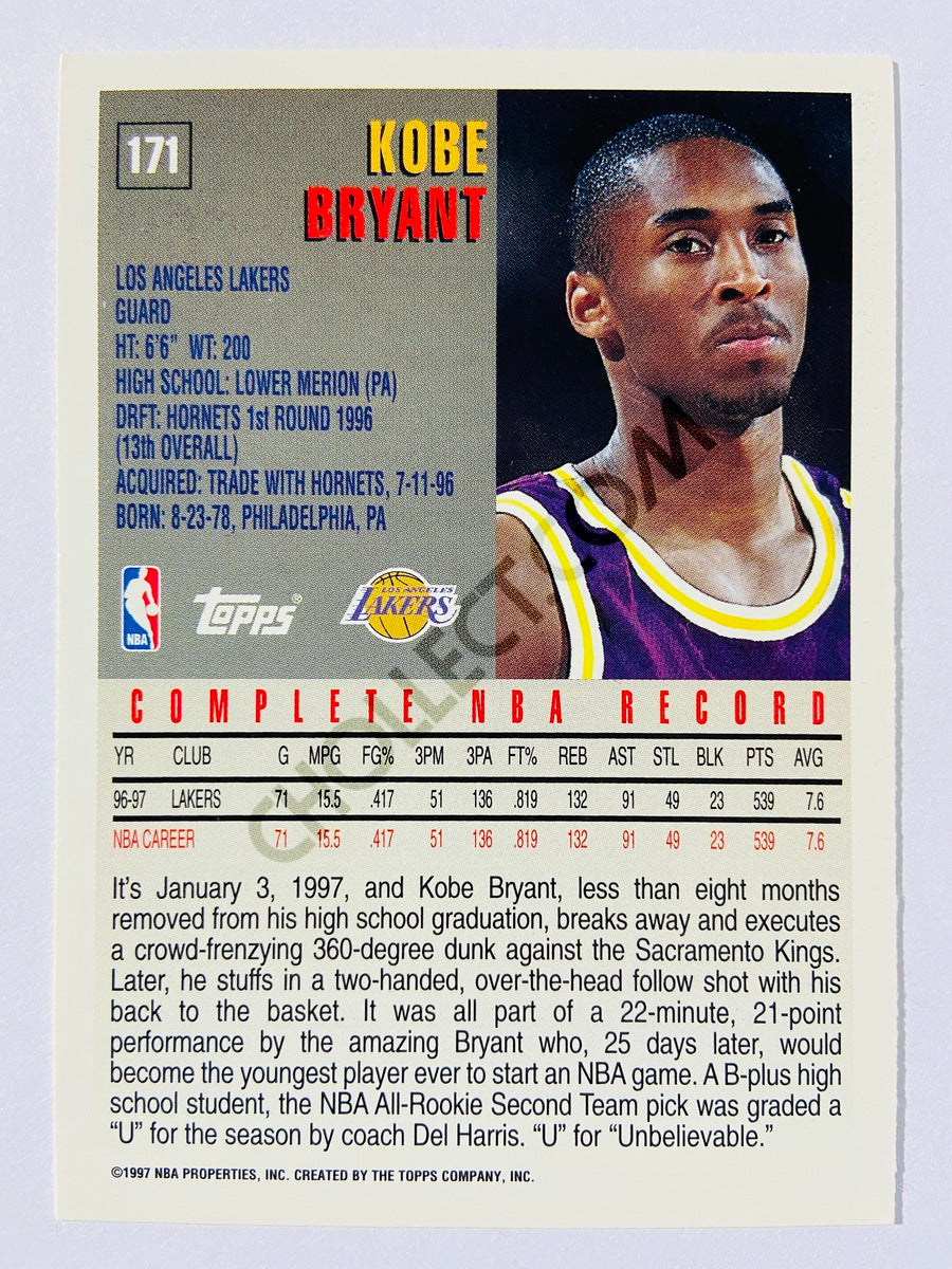 Kobe Bryant - Los Angeles Lakers 1997 Topps #171