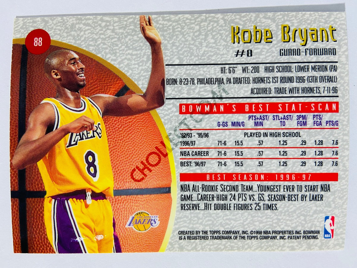 Kobe Bryant - Los Angeles Lakers 1998 Topps Bowman's Best #88