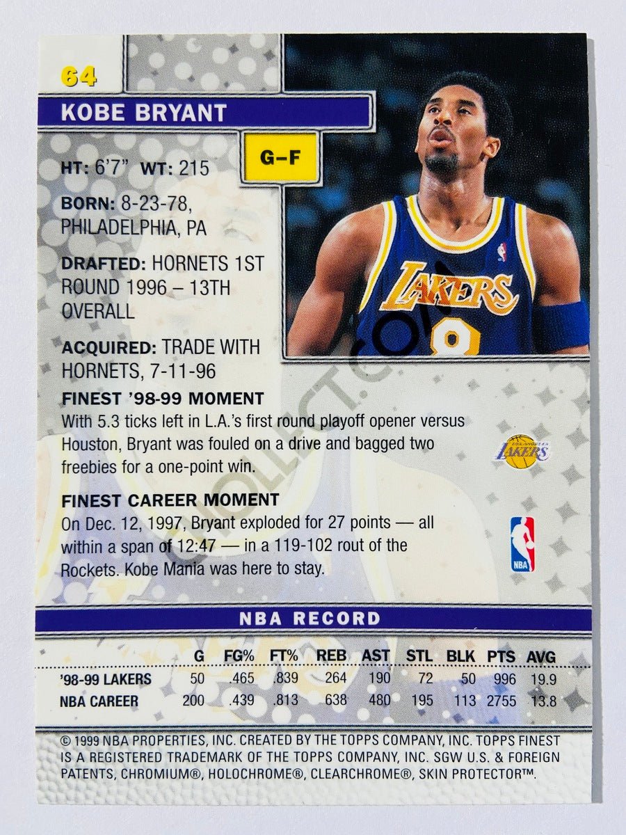 Kobe Bryant - Los Angeles Lakers 1998-99 Topps Finest #64