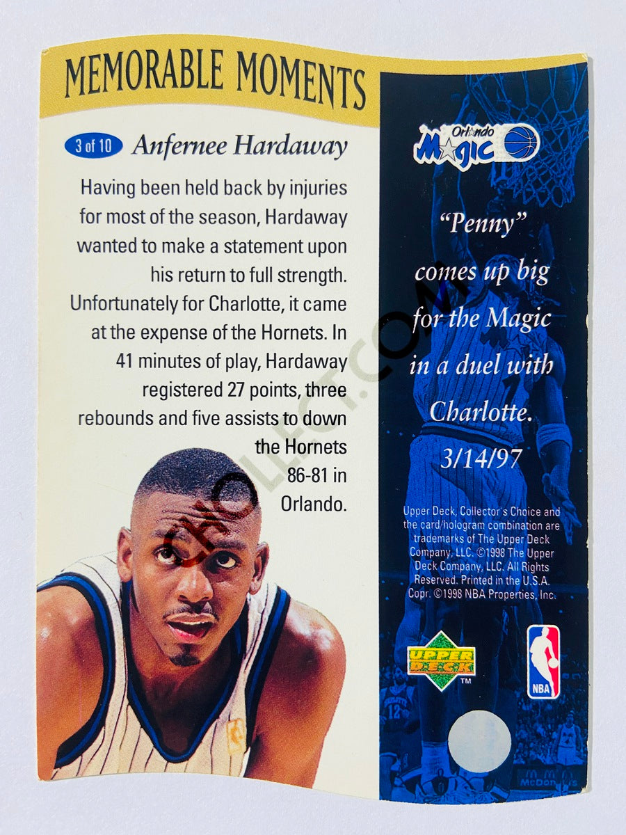 Anfernee Hardaway - Orlando Magic 1998 Upper Deck Memorable Moment #3