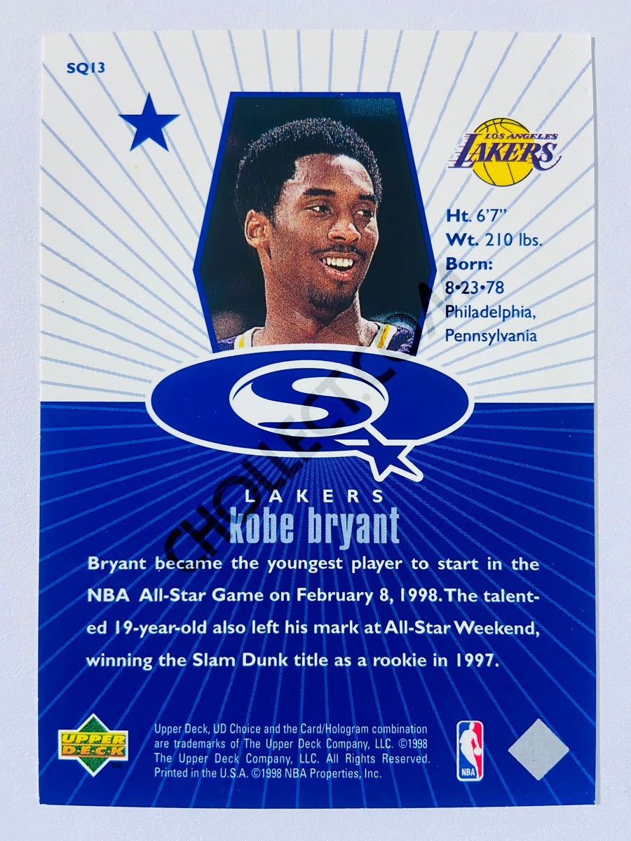 Kobe Bryant - Los Angeles Lakers 1998 Upper Deck UD Choice Star Quest Blue #13