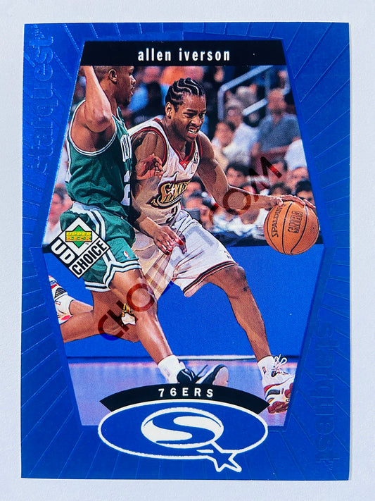 Allen Iverson - Philadelphia 76ers 1998 Upper Deck UD Choice Star Quest Blue #20