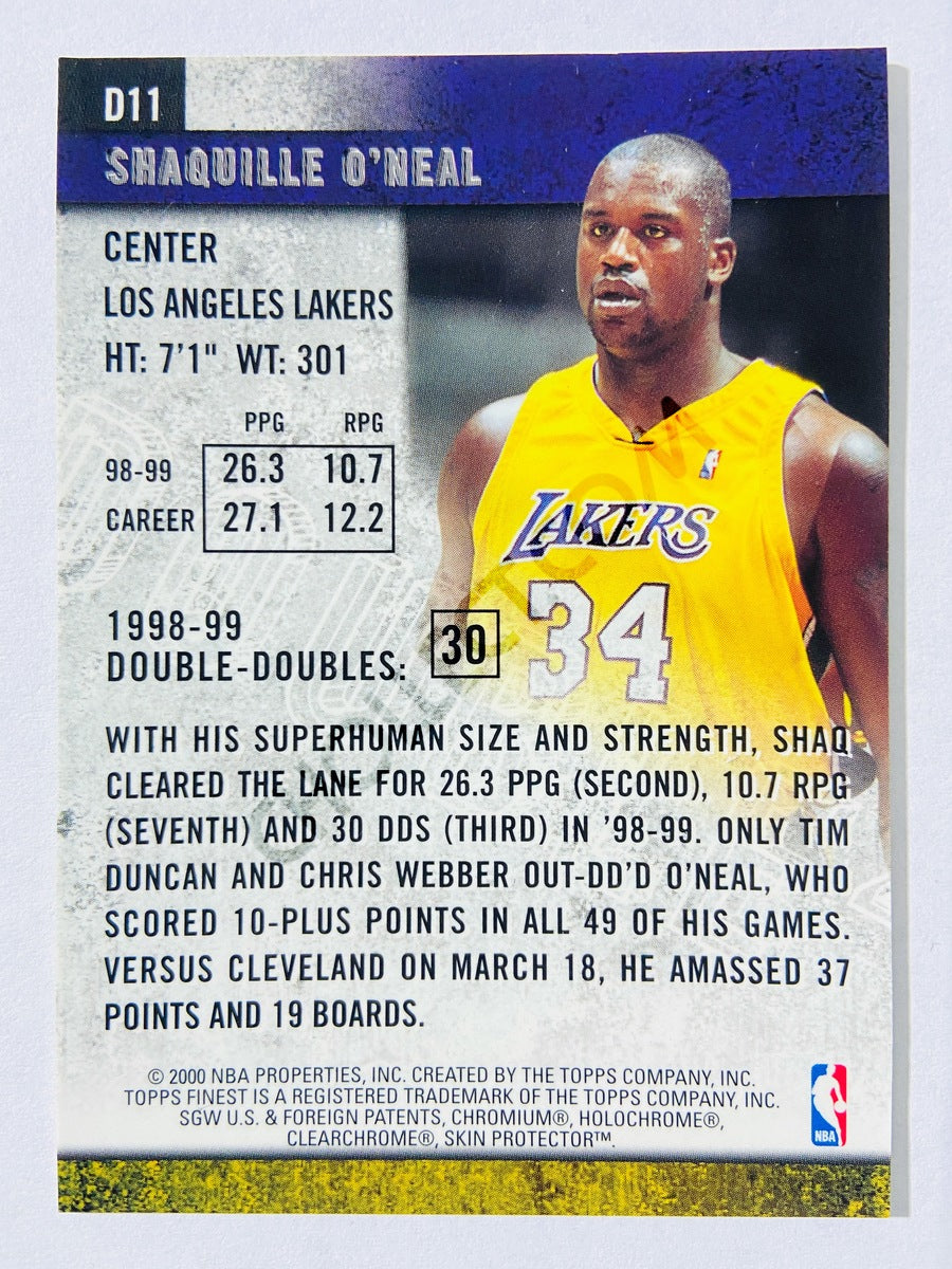 Shaquille O'Neal – Los Angeles Lakers 1999 Topps Finest Double Trouble #D11