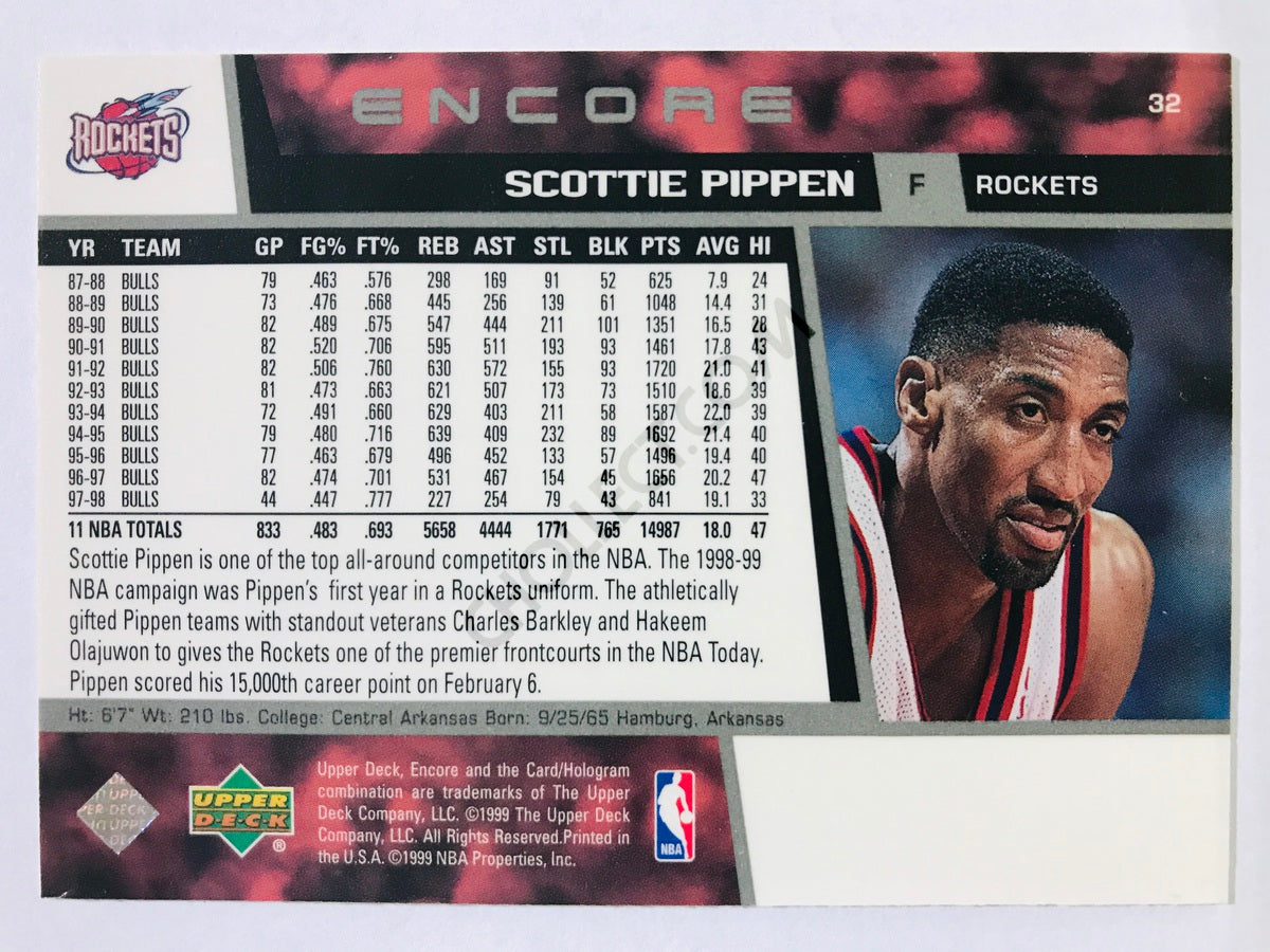 Scottie Pippen - Houston Rockets 1998-99 Upper Deck Encore #32