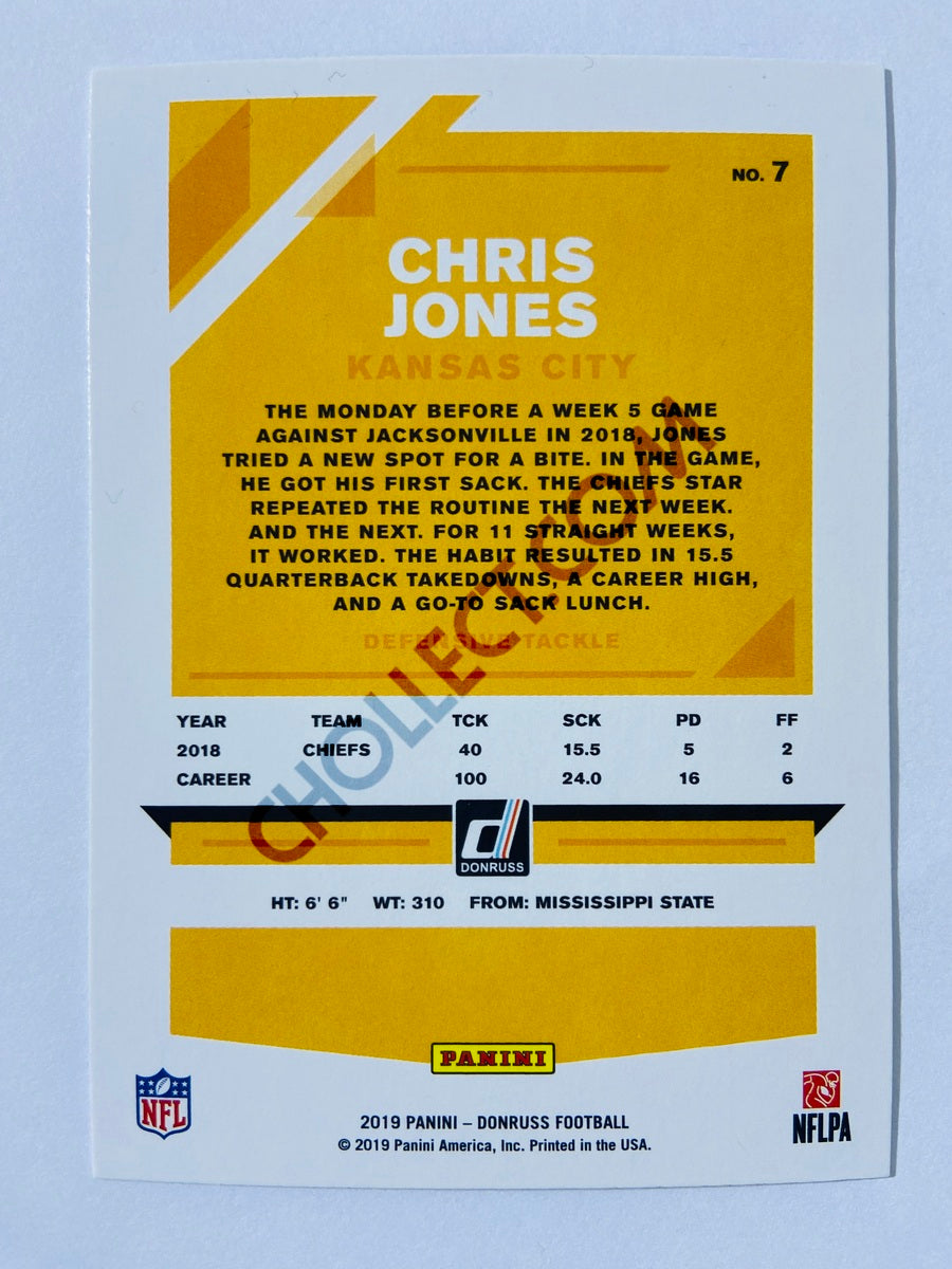 Chris Jones – Kansas City Chiefs 2019-20 Panini Donruss Blue Press Proof Parallel #7