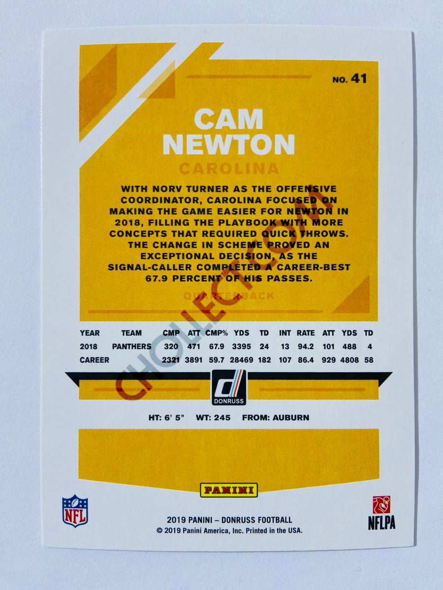 Cam Newton – Carolina Panthers 2019-20 Panini Donruss Blue Press Proof Parallel #41