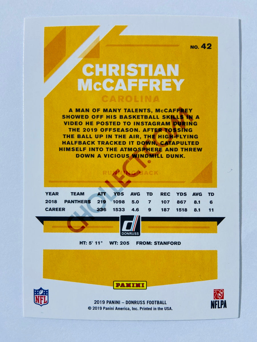 Christian McCaffrey – Carolina Panthers 2019-20 Panini Donruss Blue Press Proof Parallel #42