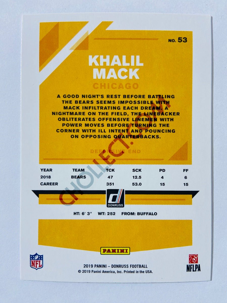 Khalil Mack – Chicago Bears 2019-20 Panini Donruss Blue Press Proof Parallel #53