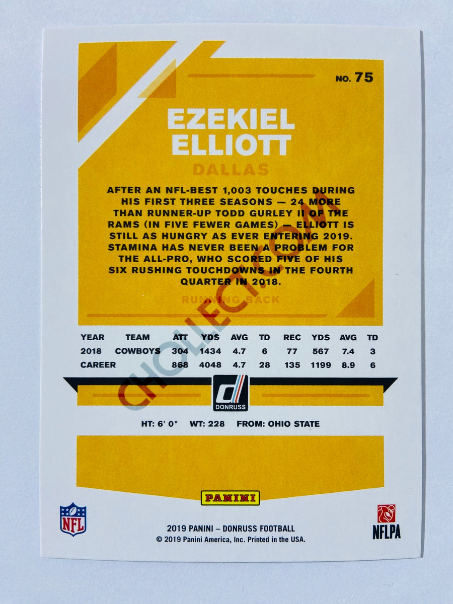 Ezekiel Elliott – Dallas Cowboys 2019-20 Panini Donruss Blue Press Proof Parallel #75