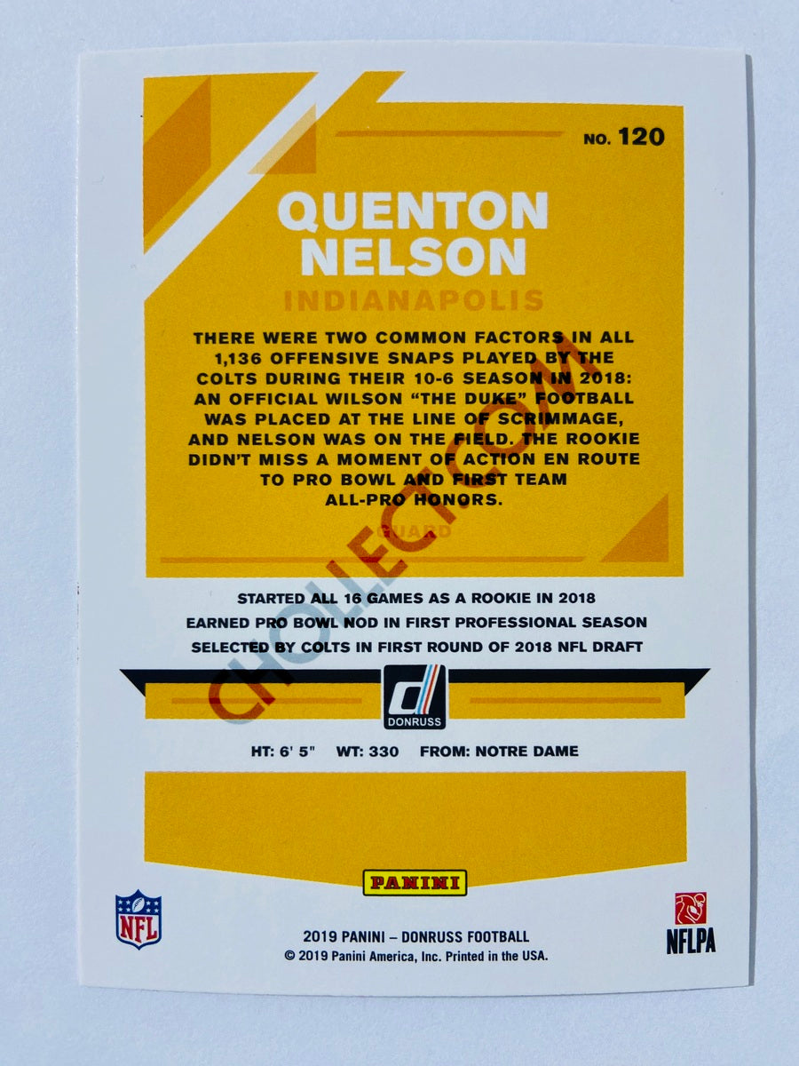 Quenton Nelson - Indianapolis Colts 2019-20 Panini Donruss Blue Press Proof Parallel #120