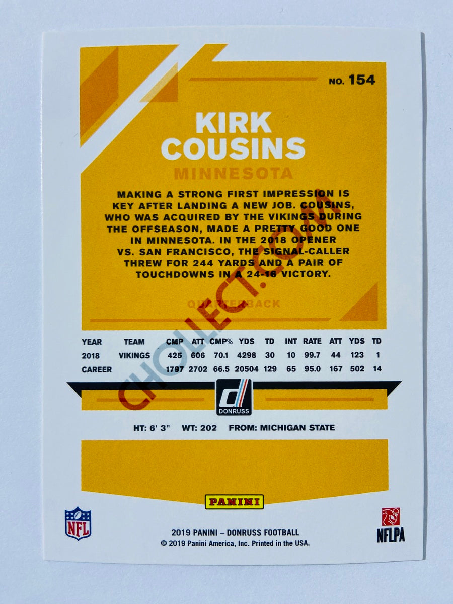 Kirk Cousins – Minnesota Vikings 2019-20 Panini Donruss Blue Press Proof Parallel #154