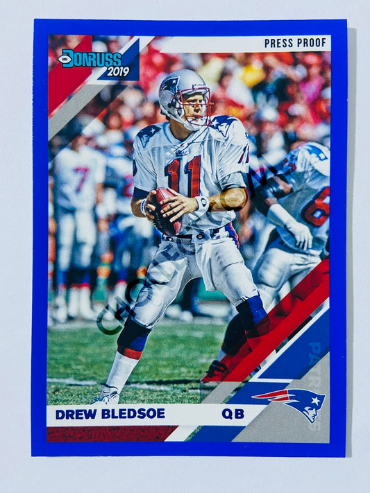 Drew Bledsoe – New England Patriots 2019-20 Panini Donruss Blue Press Proof Parallel #169