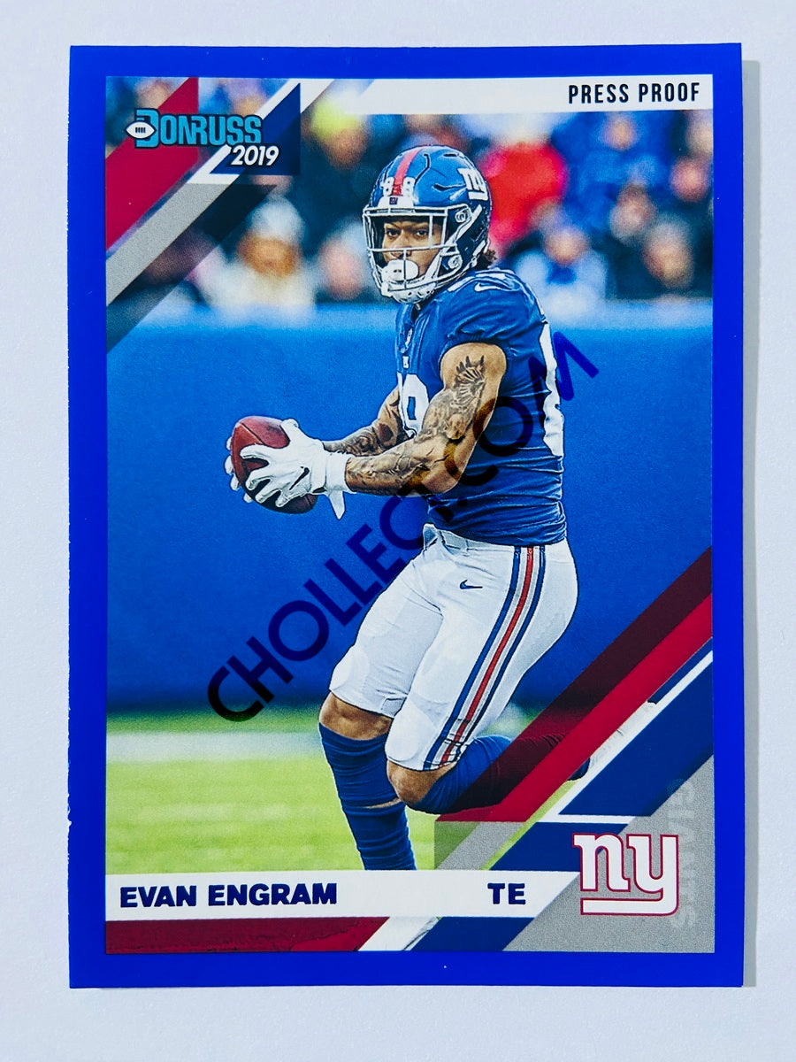Evan Engram – New York Giants 2019-20 Panini Donruss Blue Press Proof Parallel #182