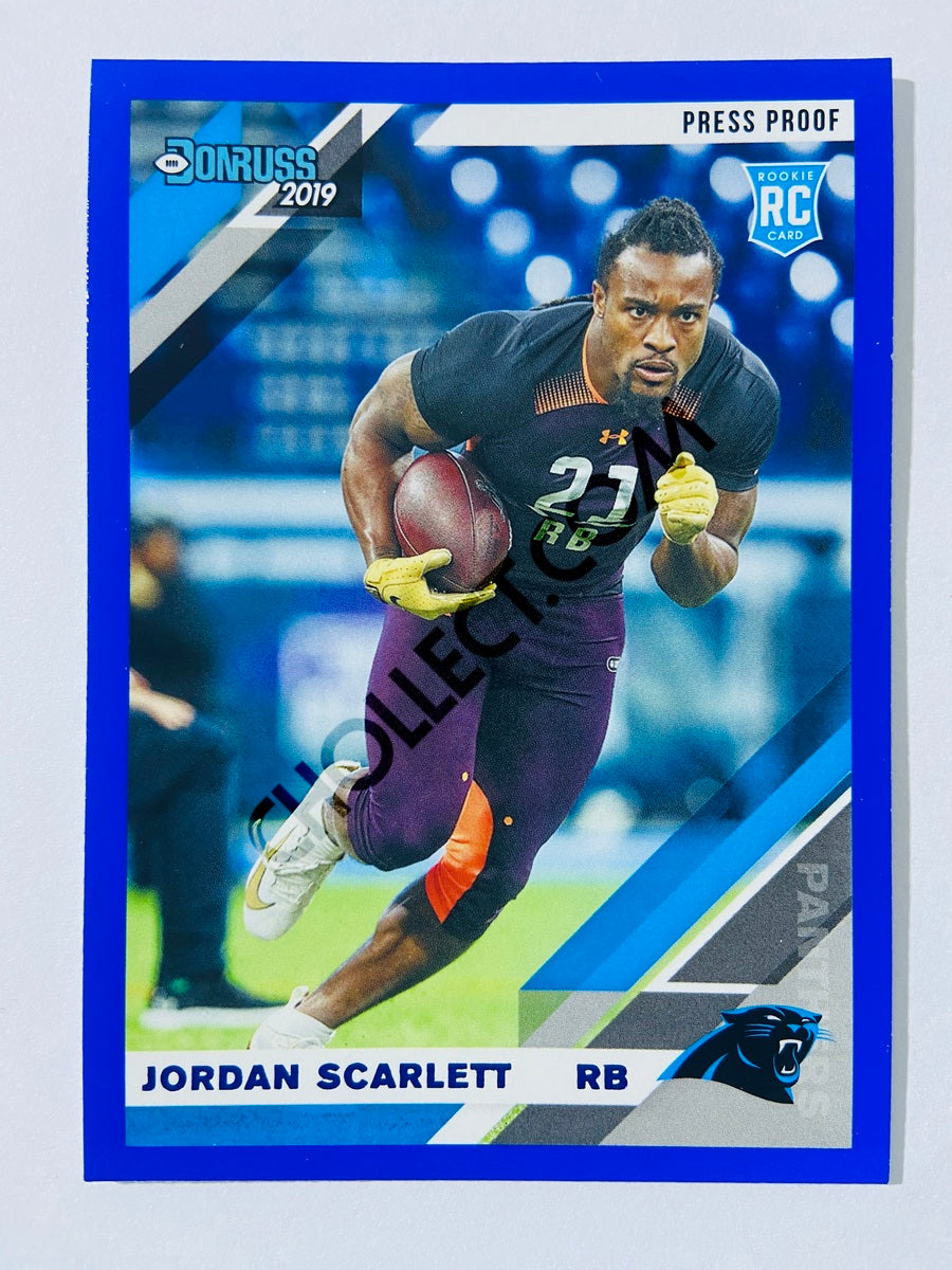 Jordan Scarlett – Carolina Panthers 2019-20 Panini Donruss Blue Press Proof Parallel RC Rookie #252